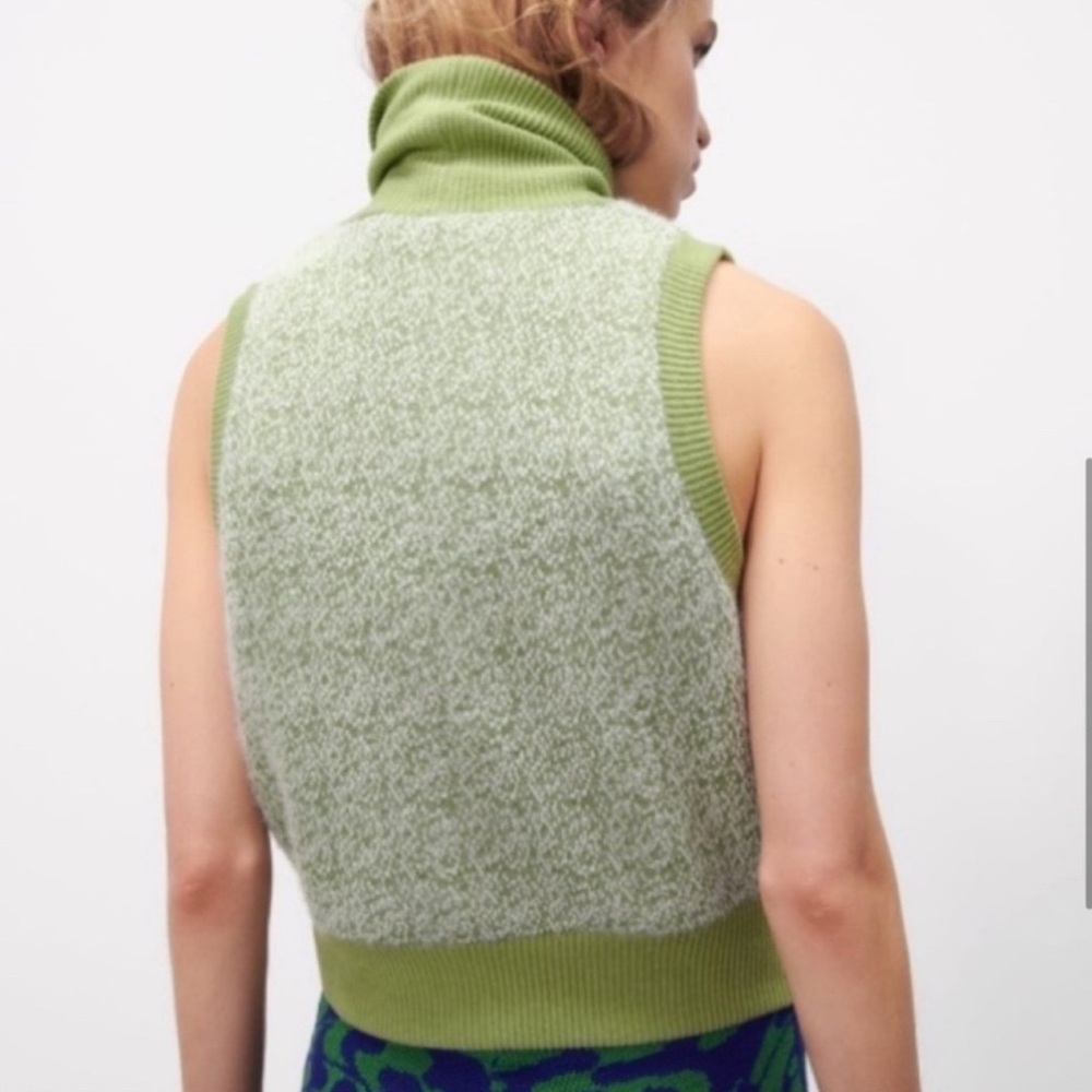 Zara Mock Turtleneck Sleeveless Sweater - Picture 2 of 4